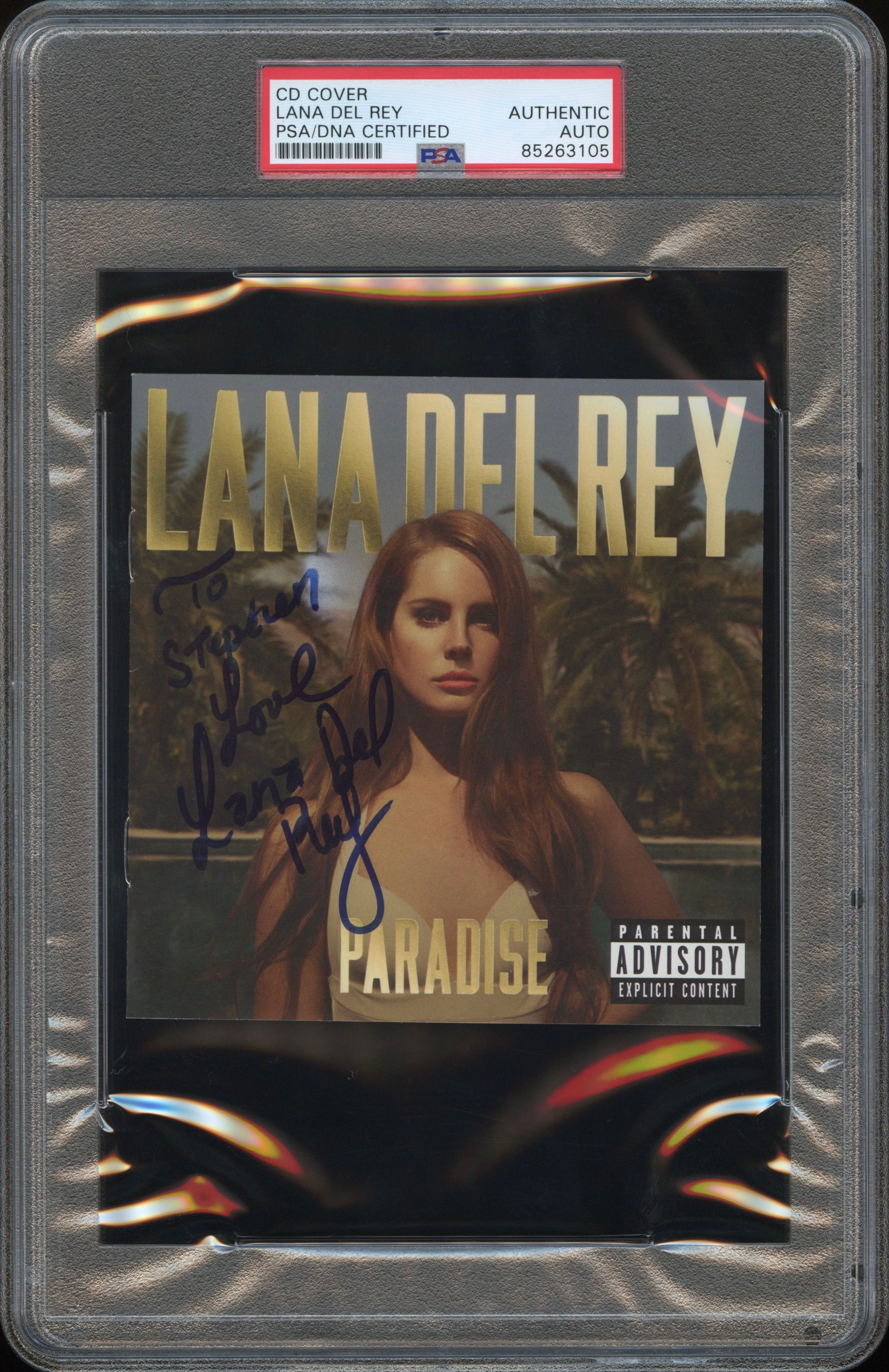 Lana Del Rey Signed Autographed CD Cover “Paradise“ PSA/DNA Authentica