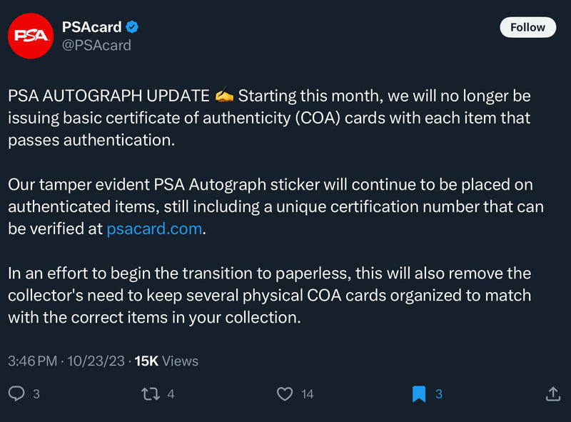 Industry Update: Transition to Paperless Autograph Authentication by L