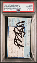 Metallica Signed Autographed Ticket Stub “Damaged Justice” Tour 6/29/89 PSA/DNA 9 Mint