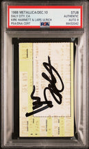 Metallica Signed Autographed Ticket Stub “Damaged Justice” Tour 12/10/88 PSA/DNA 9 Mint