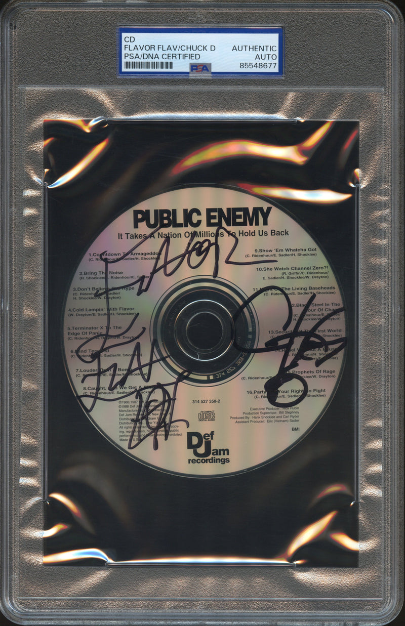 Public Enemy Signed Autographed CD "Apocalypse 91... The Enemy Strikes Black" PSA/DNA Authenticated