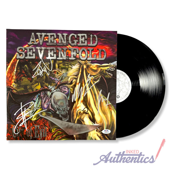 Avenged Sevenfold Signed Autographed Vinyl LP "City of Evil" PSA/DNA Authenticated