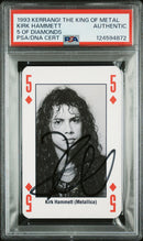 1993 Kerrang! The King Of Metal Kirk Hammett 5 Of Diamonds Auto PSA/DNA Authenticated