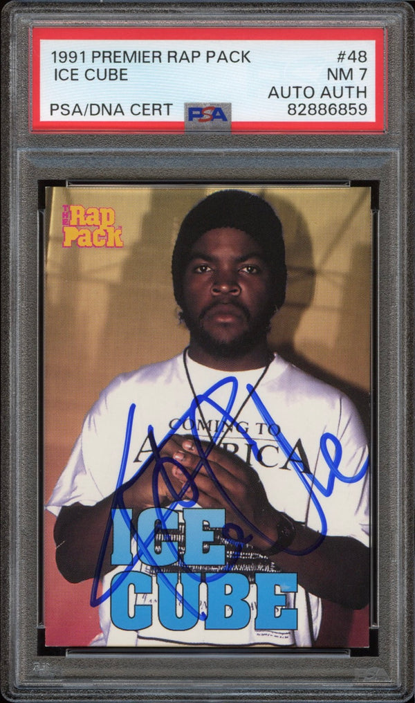1991 Premier Rap Pack #48 Ice Cube Auto PSA 7 NM