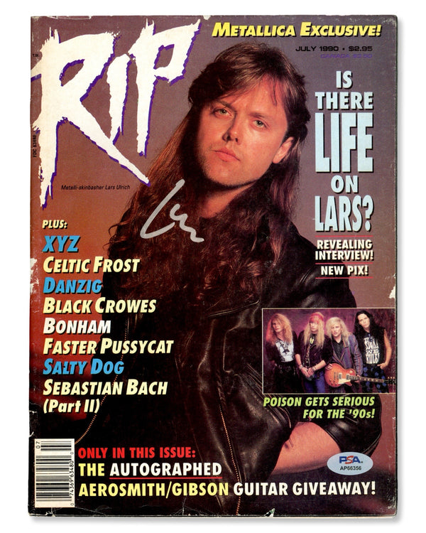 Lars Ulrich Signed Autographed RIP Magazine PSA/DNA Authenticated