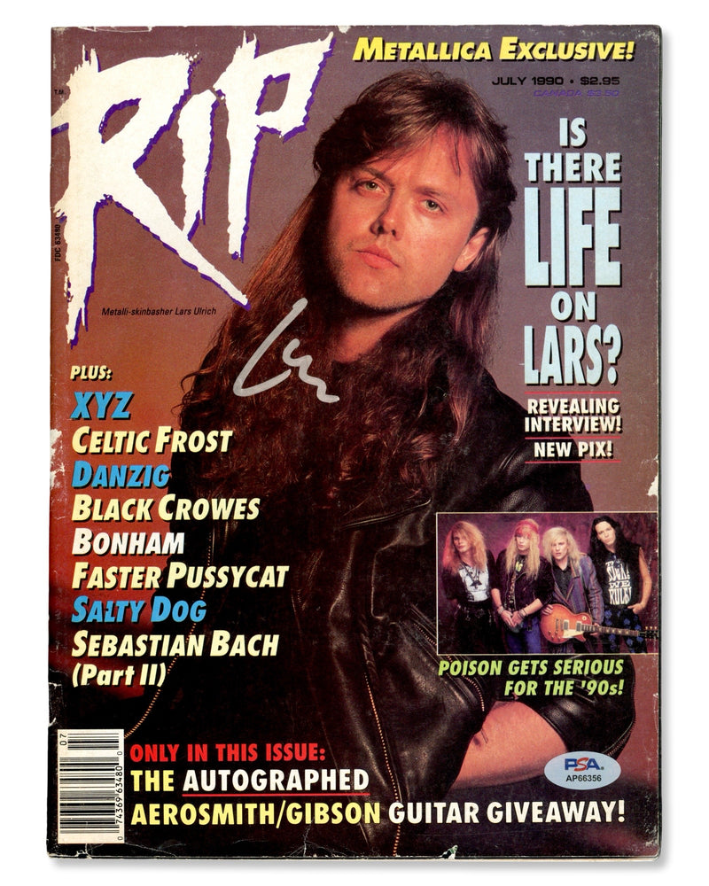 Lars Ulrich Signed Autographed RIP Magazine PSA/DNA Authenticated