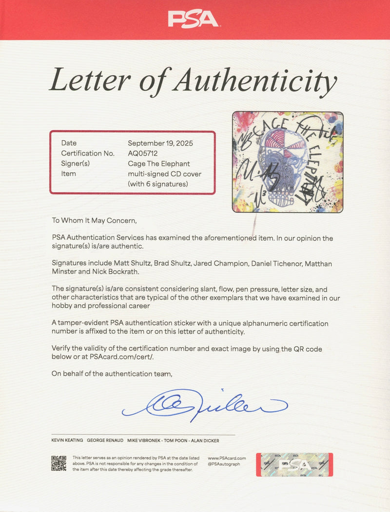 Cage The Elephant Signed Autographed CD "Cage The Elephant" PSA/DNA Authenticated