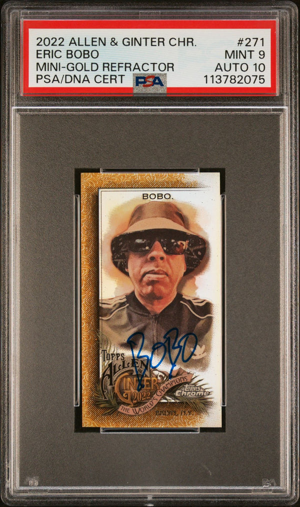 2022 Topps Allen & Ginter Chrome #271 Eric Bobo Mini Gold Refractor Auto /50 PSA 9/10 Mint