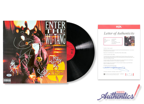 Wu-Tang Clan Autographed Vinyl LP "Enter the Wu-Tang (36 Chambers)" PSA/DNA Authenticated
