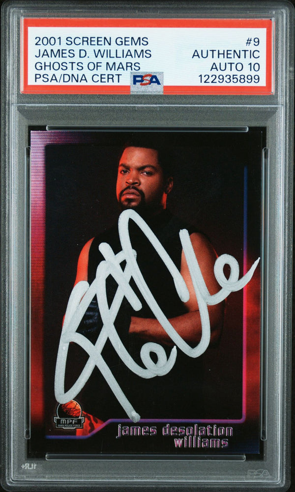 2001 Screen Gems John Carpenter’s Ghosts Of Mars #9 Ice Cube James Desolation Williams Auto PSA/DNA 10 Gem Mint
