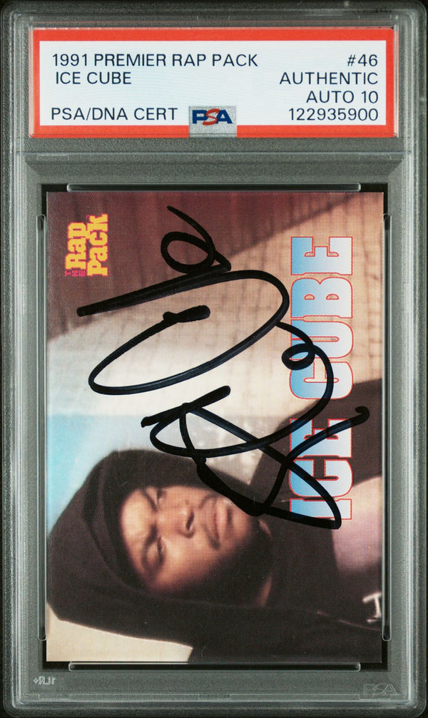 1991 Premier Rap Pack #46 Ice Cube Auto PSA/DNA 10 Gem Mint