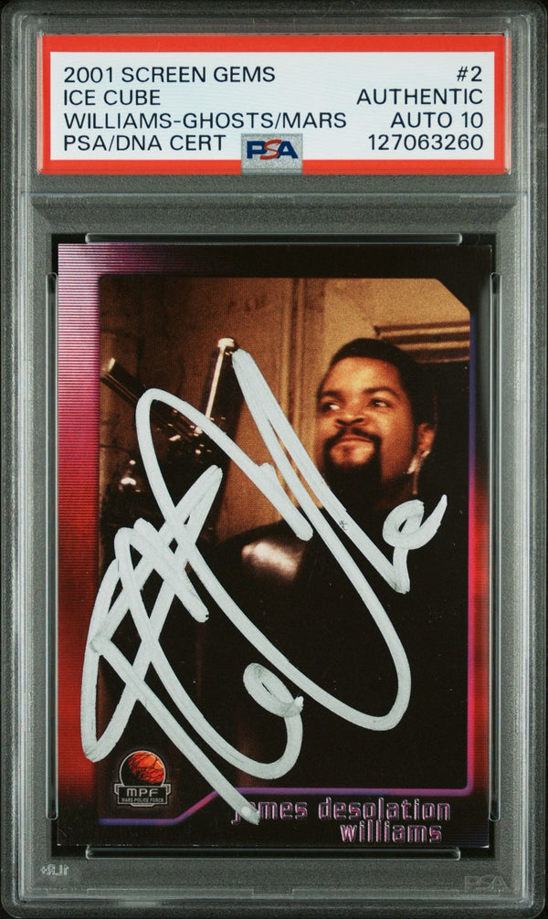 2001 Screen Gems John Carpenter’s Ghosts Of Mars #2 Ice Cube James Desolation Williams Auto PSA/DNA 10 Gem Mint