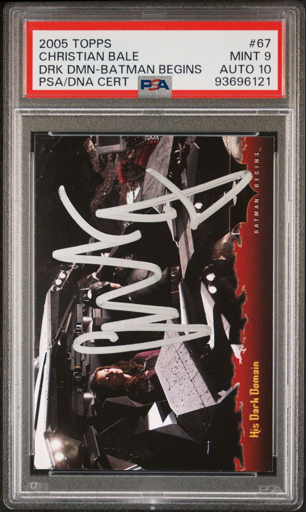 2005 Topps Batman Begins #67 Christian Bale Auto PSA 9/10 Mint