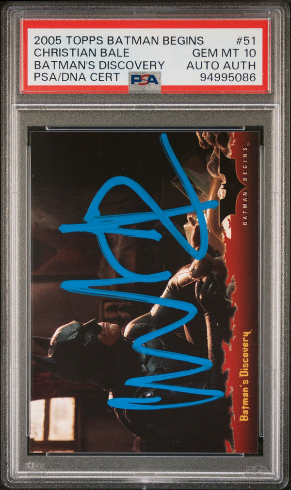 2005 Topps Batman Begins #51 Christian Bale Auto PSA 10 Gem Mint