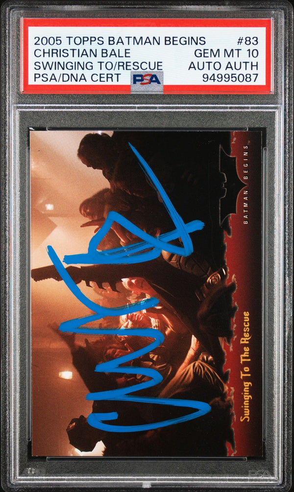 2005 Topps Batman Begins #83 Christian Bale Auto PSA 10 Gem Mint