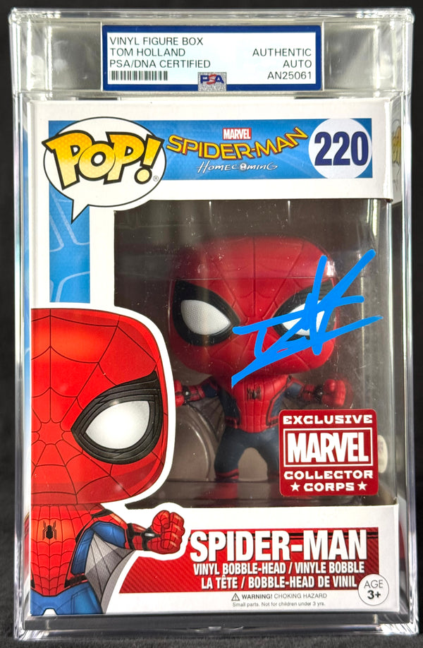 Tom Holland Signed Autographed Funko Pop #220 Spider-Man PSA/DNA Authenticated
