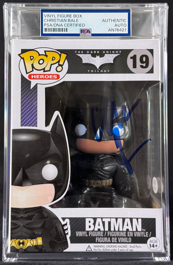 Christian Bale Signed Autographed Funko Pop #19 Batman PSA/DNA Authenticated