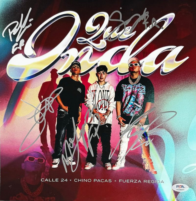 Fuerza Regida Signed Autographed 12x12 Photo "Qué Onda" PSA/DNA Authenticated
