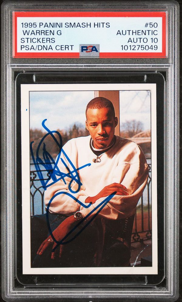 1995 Panini Smash Hits #50 Warren G Auto PSA/DNA 10 Gem Mint
