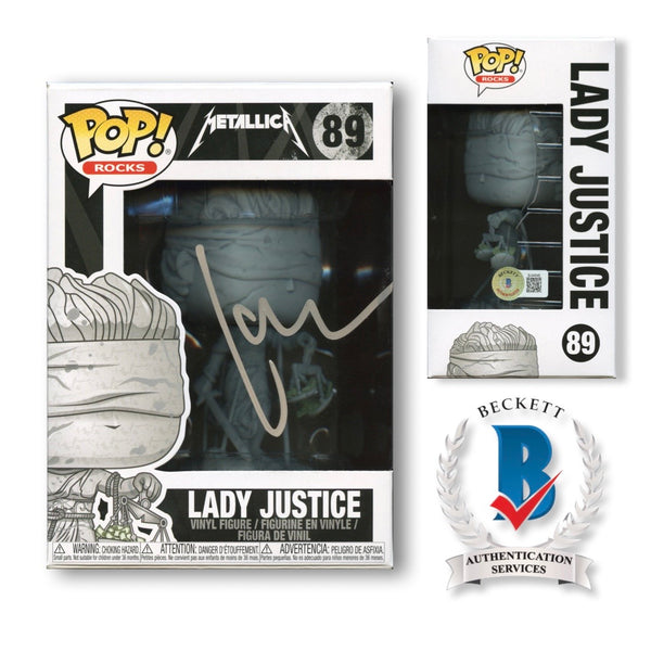 Lars Ulrich Signed Autographed Funko Pop #89 Metallica Lady Justice Beckett Authenticated
