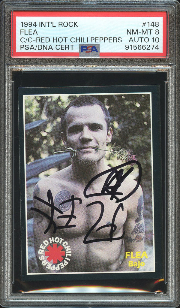 1994 International Rock Card Collection #148 Flea Auto PSA 8/10 NM-MT