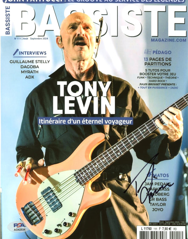 Tony Levin Signed Autographed 8x10 PSA/DNA Authenticated