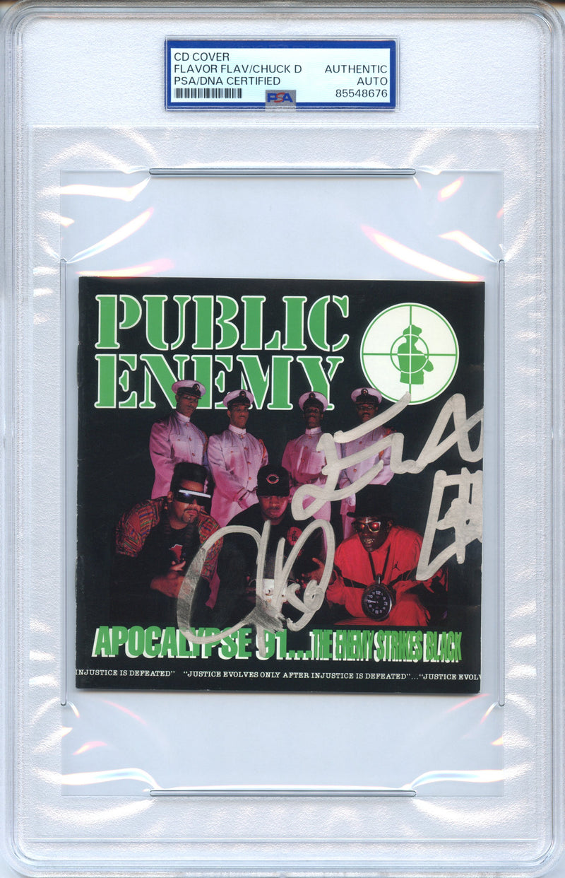 Public Enemy Signed Autographed CD Cover "Apocalypse 91... The Enemy Strikes Black" PSA/DNA Authenticated