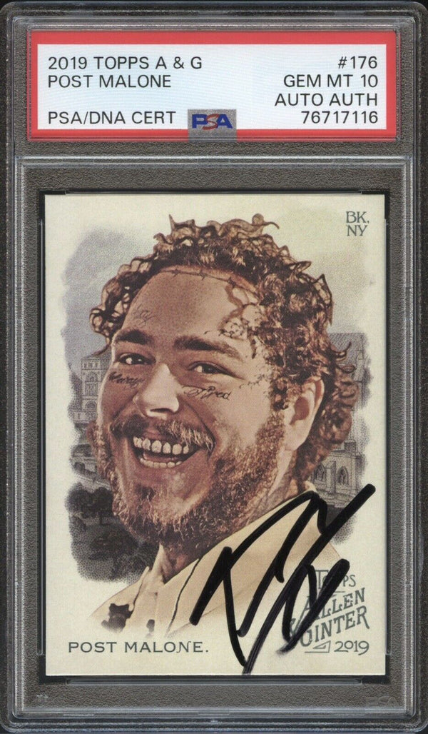 2019 Topps Allen & Ginter #176 Post Malone Auto PSA 10 Gem Mint