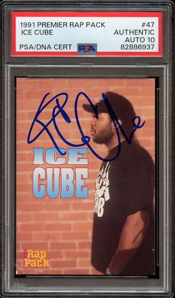 1991 Premier Rap Pack #47 Ice Cube Auto PSA/DNA 10 Gem Mint