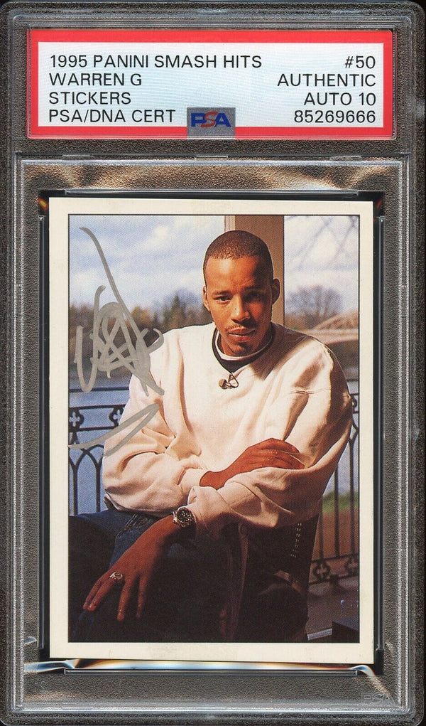 1995 Panini Smash Hits #50 Warren G Auto PSA/DNA 10 Gem Mint