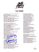 OMB Peezy Signed Autographed 8x10 “Lay Down” Lyric Sheet JSA Authenticated