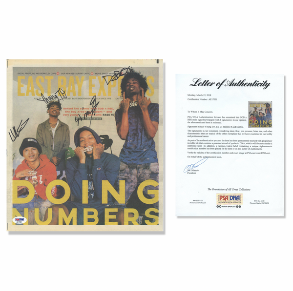 SOB X RBE Signed Autographed Newspaper PSA/DNA Authenticated