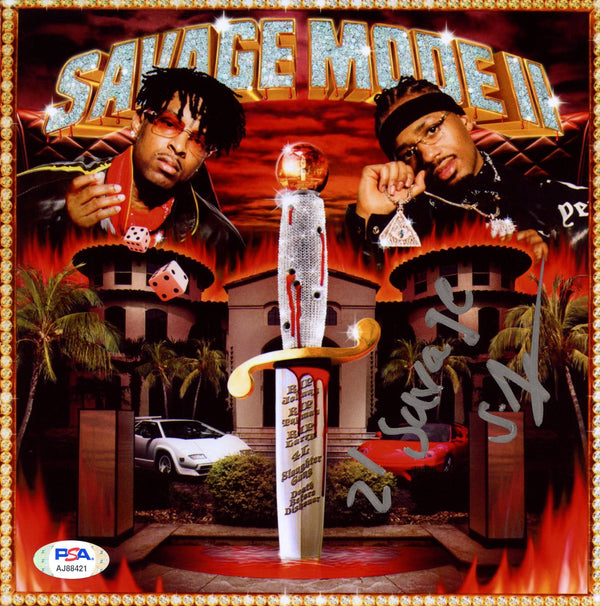 21 Savage Signed Autographed Vinyl LP savage Mode 061/500 PSA/DNA  Authenticated 